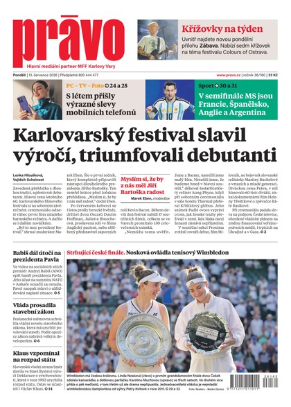 E-magazín Deník Právo - 13.7.2026 - Borgis, a.s.