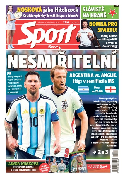 E-magazín Sport - 15.07.2026 - CZECH NEWS CENTER a. s.