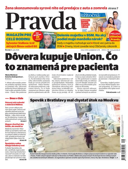 E-magazín Denník Pravda 16. 7. 2026 - OUR MEDIA SR a. s.