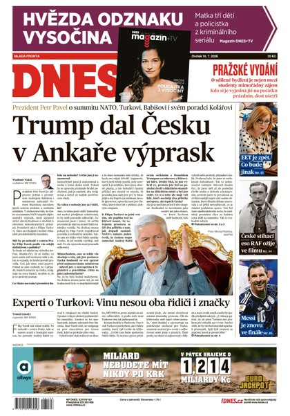 E-magazín MF DNES - 16.07.2026 - MAFRA, a.s.