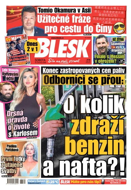 E-magazín Blesk - 18.07.2026 - CZECH NEWS CENTER a. s.