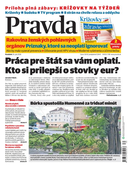 E-magazín Denník Pravda 20. 7. 2026 - OUR MEDIA SR a. s.