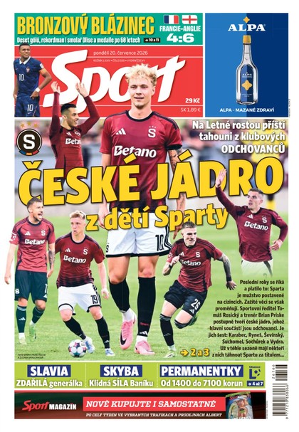 E-magazín Sport - 20.07.2026 - CZECH NEWS CENTER a. s.