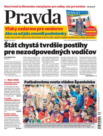 E-magazín Denník Pravda 21. 7. 2026 - OUR MEDIA SR a. s.