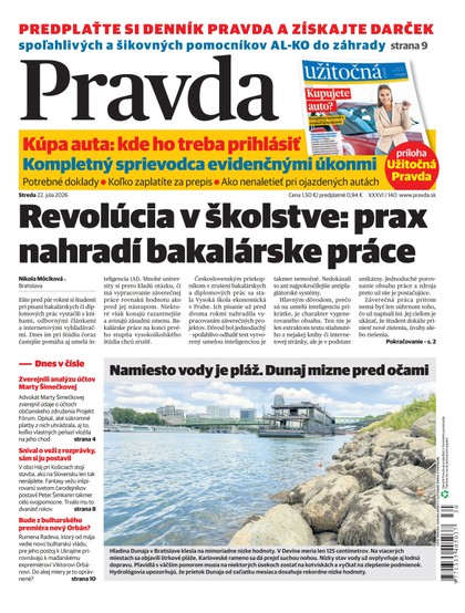 E-magazín Denník Pravda 22. 7. 2026 - OUR MEDIA SR a. s.