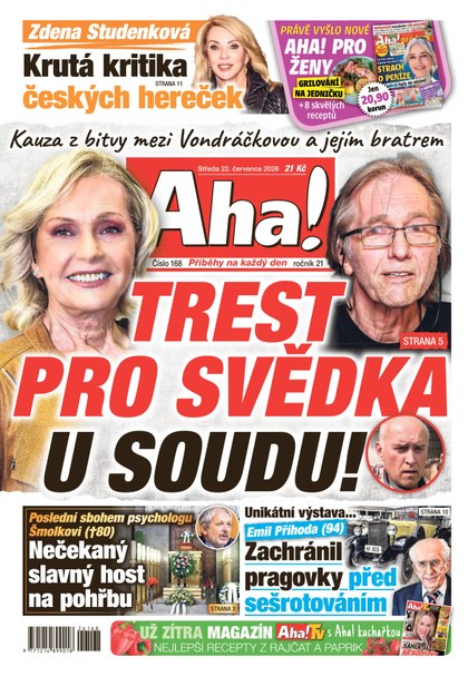 E-magazín AHA! - 22.07.2026 - CZECH NEWS CENTER a. s.