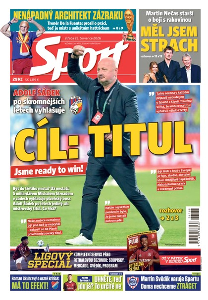 E-magazín Sport - 22.07.2026 - CZECH NEWS CENTER a. s.