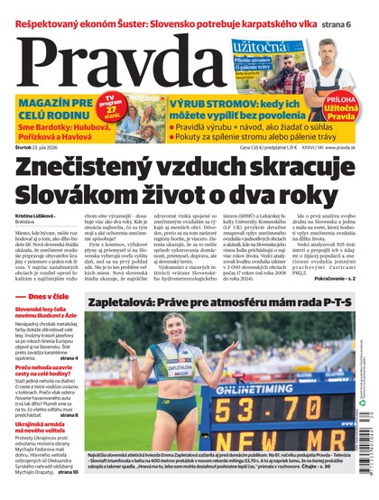 E-magazín Denník Pravda 23. 7. 2026 - OUR MEDIA SR a. s.