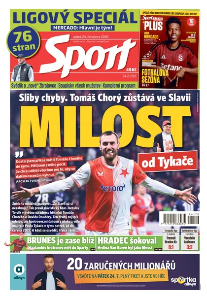 E-magazín Sport - 24.07.2026 - CZECH NEWS CENTER a. s.