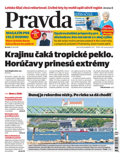 E-magazín Denník Pravda 30. 7. 2026 - OUR MEDIA SR a. s.