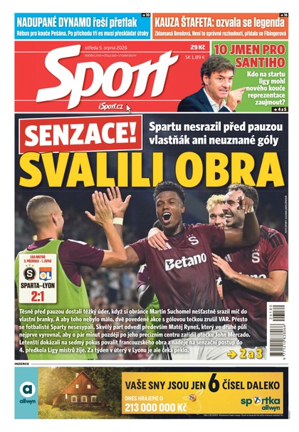 E-magazín Sport - 05.08.2026 - CZECH NEWS CENTER a. s.