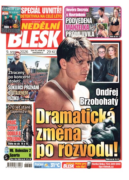 E-magazín NEDĚLNÍ BLESK - 09.08.2026 - CZECH NEWS CENTER a. s.
