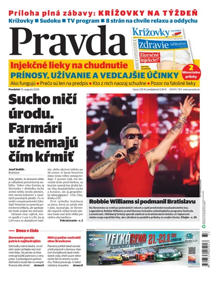 E-magazín Denník Pravda 10. 8. 2026 - OUR MEDIA SR a. s.