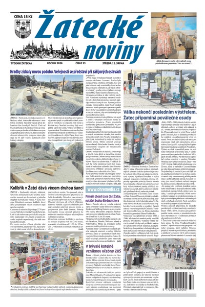 E-magazín Žatecké noviny č. 33/2026 - Ohře Media