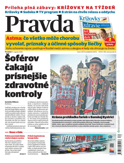 E-magazín Denník Pravda 17. 8. 2026 - OUR MEDIA SR a. s.
