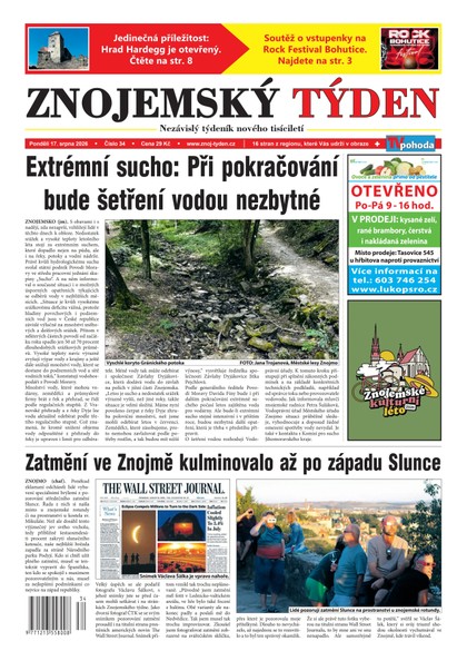 E-magazín Znojemský týden 34/2026 - Znojemský týden