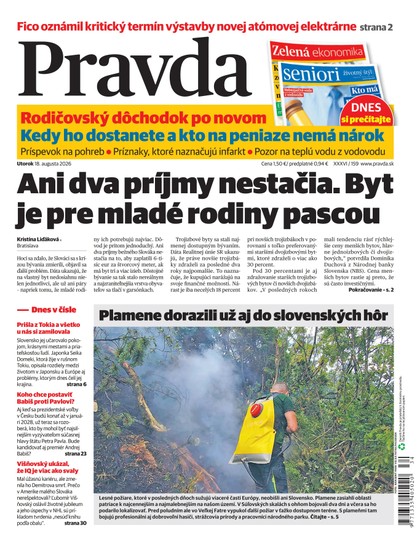 E-magazín Denník Pravda 18. 8. 2026 - OUR MEDIA SR a. s.