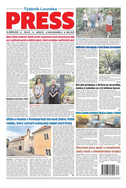 E-magazín Lounský Press č. 34/2026 - Ohře Media