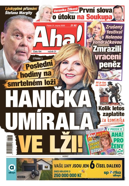 E-magazín AHA! - 21.08.2026 - CZECH NEWS CENTER a. s.