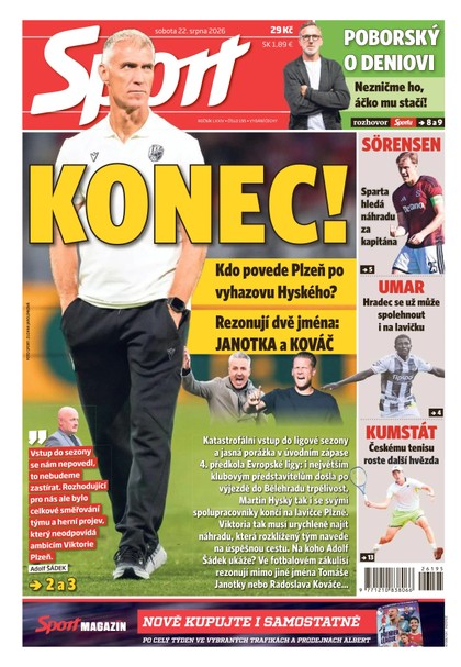 E-magazín Sport - 22.08.2026 - CZECH NEWS CENTER a. s.