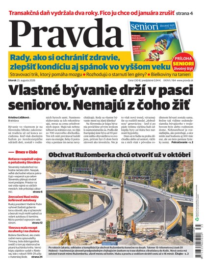 E-magazín Denník Pravda 25. 8. 2026 - OUR MEDIA SR a. s.