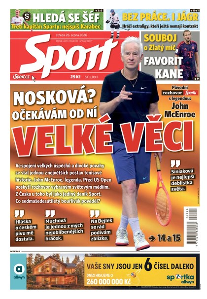 E-magazín Sport - 26.08.2026 - CZECH NEWS CENTER a. s.