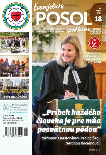 E-magazín Evanjelický posol spod Tatier 18/2026 - TRANOSCIUS a.s.
