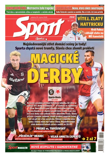 E-magazín Sport - 29.08.2026 - CZECH NEWS CENTER a. s.