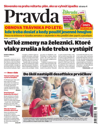 E-magazín Denník Pravda 2. 9. 2026 - OUR MEDIA SR a. s.
