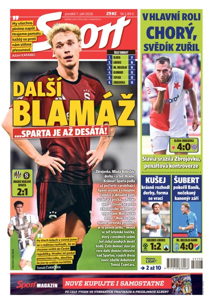 E-magazín Sport - 07.09.2026 - CZECH NEWS CENTER a. s.