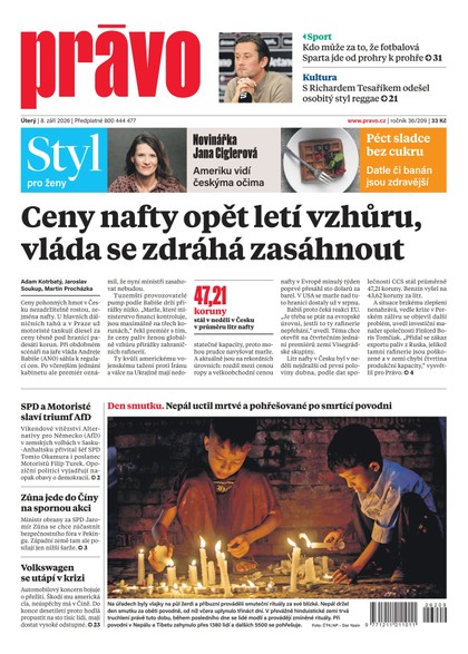 E-magazín Deník Právo - 8.9.2026 - Borgis, a.s.