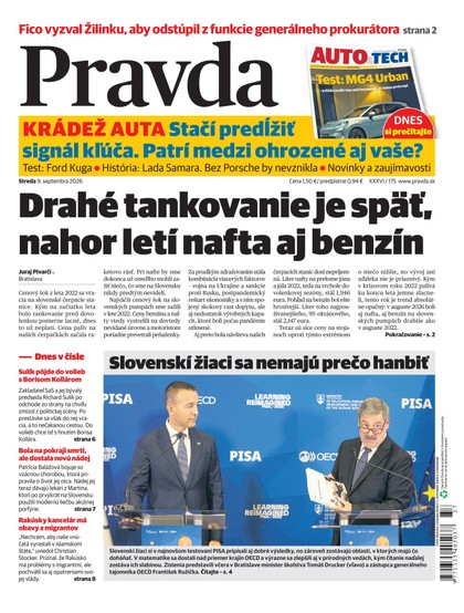 E-magazín Denník Pravda 9. 9. 2026 - OUR MEDIA SR a. s.