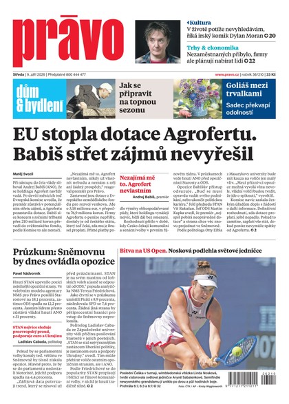 E-magazín Deník Právo - 9.9.2026 - Borgis, a.s.