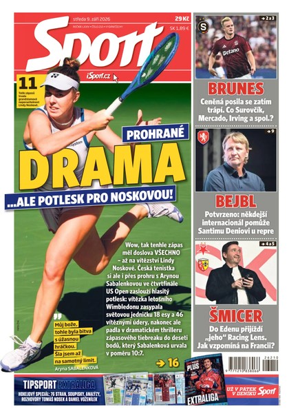 E-magazín Sport - 09.09.2026 - CZECH NEWS CENTER a. s.