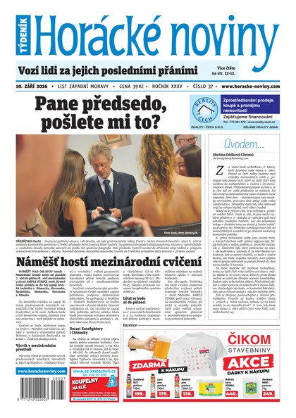 E-magazín Horácké noviny 37/2026 - Horácké noviny