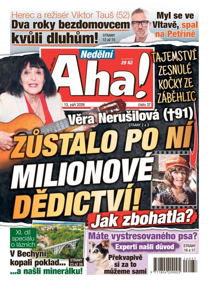 E-magazín NEDĚLNÍ AHA! - 13.09.2026 - CZECH NEWS CENTER a. s.