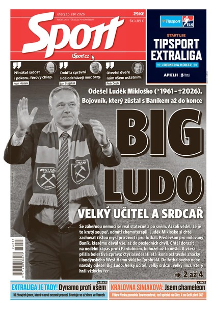 E-magazín Sport - 15.09.2026 - CZECH NEWS CENTER a. s.