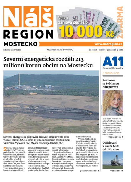 E-magazín Náš Region - Mostecko 39/2026 - A 11 s.r.o.