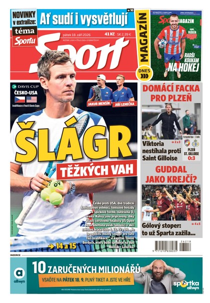 E-magazín Sport - 18.09.2026 - CZECH NEWS CENTER a. s.