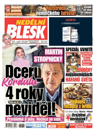 E-magazín NEDĚLNÍ BLESK - 20.09.2026 - CZECH NEWS CENTER a. s.