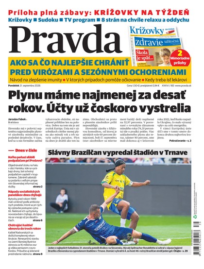 E-magazín Denník Pravda 21. 9. 2026 - OUR MEDIA SR a. s.