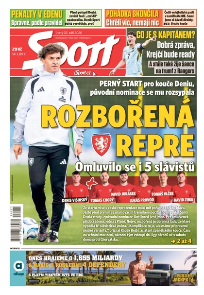 E-magazín Sport - 22.09.2026 - CZECH NEWS CENTER a. s.