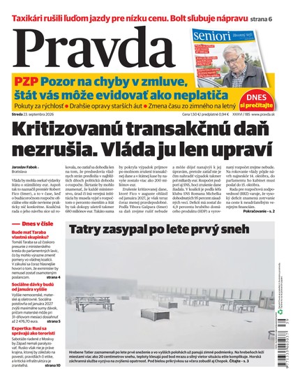 E-magazín Denník Pravda 23. 9. 2026 - OUR MEDIA SR a. s.