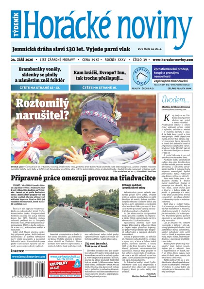 E-magazín Horácké noviny 39/2026 - Horácké noviny