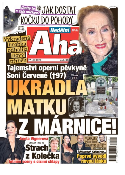 E-magazín NEDĚLNÍ AHA! - 27.09.2026 - CZECH NEWS CENTER a. s.