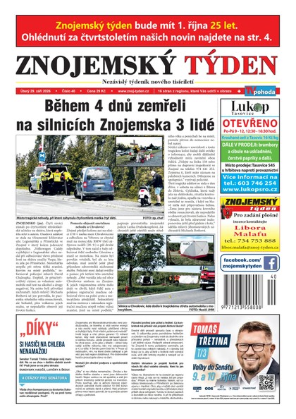 E-magazín Znojemský týden 40/2026 - Znojemský týden