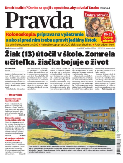 E-magazín Denník Pravda 30. 9. 2026 - OUR MEDIA SR a. s.