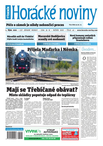 E-magazín Horácké noviny 40/2026 - Horácké noviny