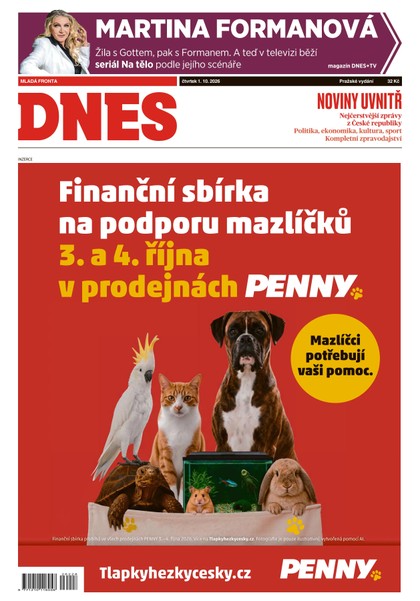 E-magazín MF DNES - 01.10.2026 - MAFRA, a.s.
