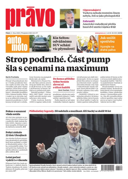E-magazín Deník Právo - 2.10.2026 - Borgis, a.s.